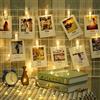 ZG Filo 10 luci LED bianco caldo con mollette a batteria per 10 Foto Clip Stringa Illuminazione, 200 cm per Giardini, Casa, Matrimonio, Festa di Natale, albero di natale, Compleanno