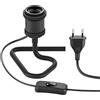 ledscom.de Lampada da tavolo RETRA, interruttore, nero, 1x E27 max. 60W