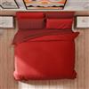 PETTI Artigiani Italiani - Set Copripiumino Matrimoniale 230x220 cm (2 Federe 75x50 cm Incluse), Parure Copripiumino Morbida Microfibra Tinta Unita Rosso - Bordeaux