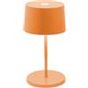 Zafferano, Lampada Olivia Mini, Lampada da Tavolo Portatile e Ricaricabile con Controllo Touch, Adatta per Salotto ed Esterni, Dimmer, 2200-3000 K, Altezza 22 cm, Colore Arancio