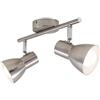 Briloner Leuchten Plafoniera, lampada da soffitto, faretti orientabili e inclinabili, 2x E14, max. 25 Watt, retrò, nichel opaco, 275x80x150 mm (LxPxH)