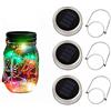 Generic 3 pezzi ad energia solare inserto coperchio 20 LED Mason Jar String Light per vetro Mason Garden Yard Portico Wedding Party Decoration 2 m No Jar (colorato)