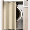 Generico Tenda Autoadesiva per Mobili, Tenda Antipolvere con Binario, Tenda Scorrevole per Mensole da Cucina, Tenda Impermeabile per Ripiani Aperti,Beige,W90cm/H70cm