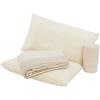 Viterbo Biancheria Coordinato Completo Letto Lenzuola Matrimoniale in Morbido Pile A Fantasia Kenia (6127) (Onde Beige Chiaro)
