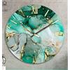 Generico Orologio da Parete, Soggiorno, Cucina, Moderno,Effetto marmo, Base legno, Lavorazione a resina, Numeri a rilievo, Diametro disponibile 40/60/80/100 cm, Made in Italy (Petrolio, 40 cm.)