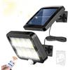 Generico Lampione solare - Luce solare da giardino a LED impermeabile 300LM | Lampione a induzione solare a 3 modalità con telecomando, sensore di movimento Luce di inondazione di sicurezza s