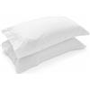 Corredocasa Coppia Federe Percalle 100% Puro Cotone per Cuscino Letto, Morbidezza Effetto Seta con qualità Superiore, Made in Italy, Copricuscino Letto Chiusura a 3 volani (Bianco)