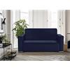 Il Gruppone Passione Casa IlGruppone Copridivano Elasticizzato Modello Lloyd bielastico e antimacchia, Protettivo, Antiscivolo, AntiGraffio Universale con braccioli sagomati - 1 Posto - Blu