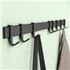 Mai & Mai Appendiabiti da Parete con 8 Ganci Scorrevoli, Attaccapanni da Muro in Alluminio Appendiabiti 80 cm per Cameretta, Ingresso, Cucina, Nero Opaco, Stalo-12