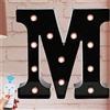 LINJIA Light Up Letters, LED Letter Lights Sign Con Telecomando Lettera Nera Light Up Letters Sign per Luce Notturna Festa di Compleanno Lampada di Natale Home Bar Decorazione (M)