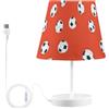 Reiacy Semplice Calcio Rosso Modello Lampade Da Tavolo con Porta USB Carino Night Light Lampade Da Tavolo per Camera Da Letto Ufficio S