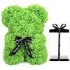 Générique Generico Orso in Rosa, Orsetto Fiorito con Scatola Regalo Trasparente Romantica per San Valentino, Anniversario, Festa della Mamma, Fidanzata (Verde)