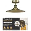 LEDSone Illuminazione industriale vintage da soffitto, montaggio semi-incasso, lampada da soffitto in metallo, forma piatta, downlight, attacco E27 [classe energetica A] (ottone verde)
