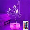 SUPERHONGJIHAO Luce notturna per bambini, lampada LED 3D da balletto con telecomando, 16 colori intercambiabili, regalo di compleanno per bambini