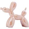 YOYUMI Scultura cane palloncino Ornamento elettrolitico, statua in ceramica lucida per soggiorno, camera da letto, vetrine e arredamento per ufficio, 22 * 18 * 8 cm - Cane palloncino rosa
