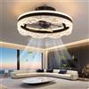 Dceinz Led Moderno Ventilatore Da Soffitto Con Luce Ventilatore A 6 Velocità Cristallo Dimmerabile Lampadario Con Ventilatore Da Soffitto Rotazione Inversa,Nero-4