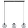Lindby Lampadario a Sospensione 3 Sfere in Vetro 110 cm, Lampada Pendente Antracite Industrial Vintage 3x E27 Cucina Sala da Pranzo Soggiorno
