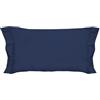 PENSIERI DELICATI Coppia di Federe 52x82 cm con Finitura a Due Volani in Tinta Unita, Realizzato 100% in Cotone, Made in Italy, Colore Blu