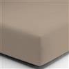 SpazioTessile Lenzuola Sotto con Angoli di Finissimo Puro Cotone Percalle o Federe 3 Volà (Singolo x 80x190, Tortora)