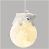 ACLBLK Simpatico Orso Lampada a Sospensione Con Stampa 3D, Luna Globo Cartone Animato Coniglio Addormentato, Lampadario Pianeta Camera Dei Bambini, 3 Luci