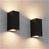 Aipsun 2 PCS Applique da Parete Esterno Interno Impermeabile IP65 Nero | Attacco GU10 Lampade da Parete Moderno in Alluminio, Up&Down Lampada a Muro, Lampadina non Inclusa
