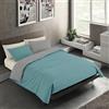 BANZAII TEXTILE INNOVATOR ONLINE Banzaii Set Copripiumino Singolo Microfibra Manopesca Double Face | Copripiumino 150x200 cm, Morbido Effetto Manopesca No Stiro con Federa Double Face, Acquamarina/Grigio Chiaro, Made in Italy