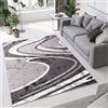 TAPISO Dream Tappeto Salotto Moderno Soggiorno Scuro Grigio Astratto Onde A Pelo Corto 130 x 190 cm
