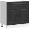 vidaXL Base da Cucina Kalmar Nero in Legno Multistrato, Mobile Base lavello, Mobile Cucina Base con cassetto, Mobile Base lavello