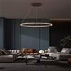 FUMIMID Lampadario Sospensione LED Lampada Soggiorno Lampadario Dimmerabile con Telecomando Lampade Sospensione Moderne Tavolo Pranzo Soffitto Luminoso Acrilico Rotondo in Alluminio,Marrone,1lap 60cm