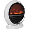 DEUBA® Camino Elettrico con Effetto Fiamma 1500W Ruotabile Termoventilatore Effetto Camino Portatile Caminetto Elettrico LED 2 Impostazioni di Calore