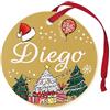 Corredino Neonato Pallina di Natale Personalizzata con Nome Diego, Decorazione Natalizia 100% Italiana, colore oro da 8 cm (oro, Diego)