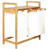 AD.CON Cesto portabiancheria in bambù ripiano per il bagno portabiancheria in bambù sacchetto per il bucato ripiano per il bagno selezionatore di biancheria 63x33x74 cm Bianco