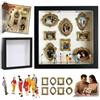 Generic Mini Museum Silhouette Box - Celebrate Your Unique Memories in stile, Shadow Box Frame Kit with Gold Mini Frames & Figurins, Creative Memory Display Kit, DIY MiniDisplay Case for Valentines Day Gift