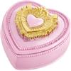 Baroni Home Cofanetto Cuore Sacro Ex-Voto in Resina Dipinta a Mano Rosa e Oro, Arte Sacra Tradizionale,Portagioie o Portaoggetti Decorativo, Idea Regalo, 9x9x5,5 cm