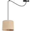 Light Home LH Light-Home Juta Lampadario a Sospensione - Lampade a Sospensione Ragno in Metallo con Paralume Moderno - E27-1-Luce 20 cm - Nero Base e Juta