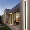 MOLOURK giardino muro esterno Applique da parete, Moderna LED Terrazza Lampade da parete, IP65 impermeabili nera alluminio Barra luminosa lunga, per Bagno Soggiorno scale Illuminazione da parete (3000K,80CM)