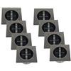 Ranex Set da 8 Faretti a LED solari da incasso a terra rettangolari "Carlo", Acciaio Inox, Vetro, IP44; 5000.198