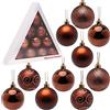 Christmas Concepts® Confezione di Palline dell'albero di Natale da 10-60 mm - Cioccolatini Decorati Lucidi, opachi e Glitterati (Cioccolata)
