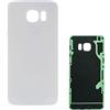 Senza Marchio (KIT) Copri Batteria + biadesivo compatibile con Samsung Galaxy S6 SM-G920F G920 G920F Ricambio Vetro Posteriore Back Cover Retro Scocca + adesivo (Bianco)