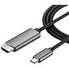 INF Cavo da USB-C a HDMI 4K, 2 Metri, UHD 4K / 30Hz, Cavo Adattatore da USB Tipo C a HDMI