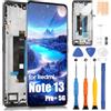 ARSSLY LCD Schermo per Xiaomi Redmi Note 13 Pro+ 5G LCD Display per Redmi Note13 Pro Plus 5G 23090RA98C Touch Screen Assembly con Riparazione Kit (Nero con Cornice, Incell, Senza Fingerprint Unlocking)