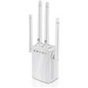 Quoranthexisora Ripetitore WiFi Potente per Casa,Extender WiFi 300Mbps 2.4GHz, Ripetitore supporta la modalità Repeater/AP,con Porta LAN/Pulsante WPS/Access Point, adatto per casa, ufficio, ecc,4 Antenne