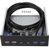 Dioche Lettori di Schede Interne per PC 5.25 5.25 Front Bay Usb 3 Audio Lega di Alluminio Usb 3.0 Usb 2.0 19Pin Hd Estensione Audio Pannello Frontale