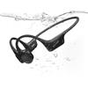 Luzglo Cuffie Conduzione Ossea IP68 Impermeabili per Nuoto, Auricolari Sportive Bluetooth 5.4, MP3, 32GB, Comodo Silicone, Open-Ear per Corsa, Ciclismo, Palestra,Nero