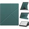 YoungMe Custodia sottile per Kobo Elipsa 2E 10,3 2023, Origami, leggera, in pelle PU, con funzione di accensione/spegnimento automatico, per Kobo Elipsa 2E da 10,3, con portapenne (verde scuro)