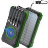 Kruilan 56800mAh Power Bank Solare con 4 Cavi:30WPD Caricabatterie Portatile Solare Ricarica Rapida,Power Bank Senza fil con Torcia LED | Bussola, 6 Uscite 3 Ingressi per Smartphones,Tablets