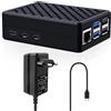 GeeekPi Raspberry Pi 5 - Custodia in Alluminio Con Alimentatore USB-C 27W, Armor Con Raffreddamento Passivo per Pi 5 4GB/8GB, KZ-0033-EU