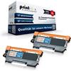 Print-Klex 2 X Alternative cartucce toner per Brother DCP 7055 DCP 7055 W, DCP 7057 TN2010 TN 2010 XXL - Confezione doppia