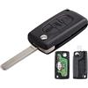 Pro-Plip Chiave completa con elettronica a programmare Citroen C1 C2 C3 C4 C5 C6 C8 Xsara Picasso Peugeot 207 208 307 308 407 807 3008 5008 3 Pulsanti Bagagli CE0523 TELECOMANDO SENZA GUARDI @Pro-Plip..