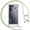 Pnakqil Cover per Realme 14x 5G/C75 4G con Cordino, Trasparente Custodia con Laccio Tracolla Cellulare Girocollo Collana Protettiva per Realme 14x 5G/C75 4G 6.67 Pollic, Verde